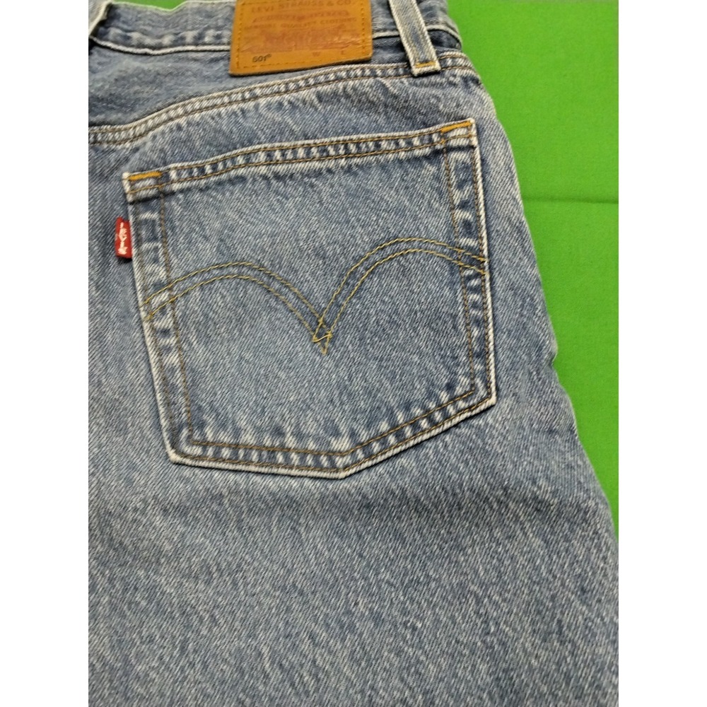 Levi's Premium 501 Jeans Womens 26 x 26 Blue Big E Straight Raw Hem Button Fly - Picture 12 of 15